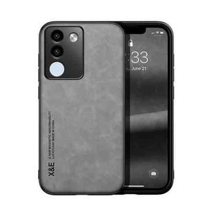 For vivo V29e Global Skin Feel Magnetic Leather Back Phone Case(Light Grey)