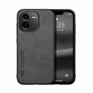 For vivo iQOO Z9x Skin Feel Magnetic Leather Back Phone Case(Dark Grey)