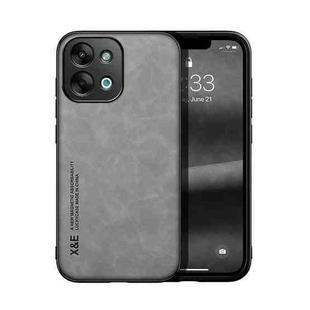 For vivo Y28 4G Skin Feel Magnetic Leather Back Phone Case(Light Grey)