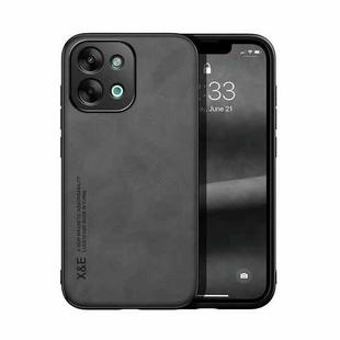 For vivo Y28 4G Skin Feel Magnetic Leather Back Phone Case(Dark Grey)