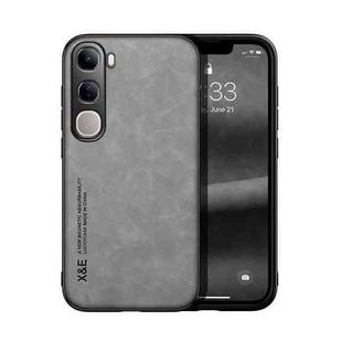 For vivo V40 Lite Skin Feel Magnetic Leather Back Phone Case(Light Grey)