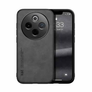 For vivo Y300 Pro Skin Feel Magnetic Leather Back Phone Case(Dark Grey)