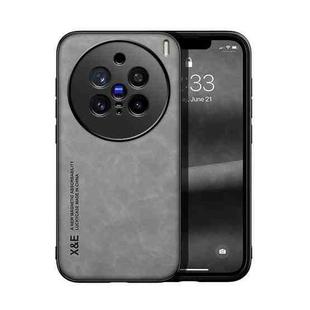 For vivo X200 Pro Skin Feel Magnetic Leather Back Phone Case(Light Grey)