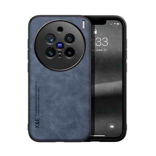 For vivo X200 Pro Skin Feel Magnetic Leather Back Phone Case(Blue)