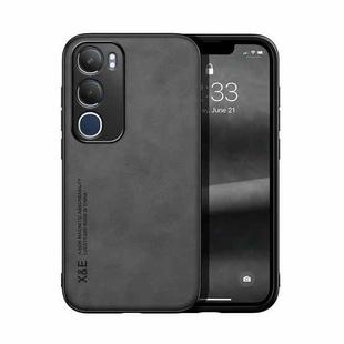 For vivo Y19s Skin Feel Magnetic Leather Back Phone Case(Dark Grey)