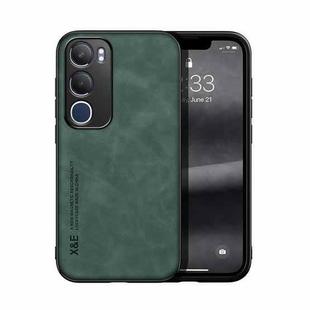 For vivo Y19s Skin Feel Magnetic Leather Back Phone Case(Green)