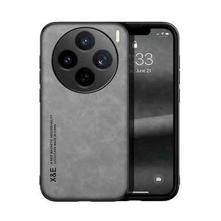 For vivo X200s Skin Feel Magnetic Leather Back Phone Case(Light Grey)