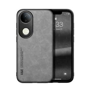 For vivo S20 Skin Feel Magnetic Leather Back Phone Case(Light Grey)