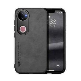 For vivo V50 Skin Feel Magnetic Leather Back Phone Case(Dark Grey)
