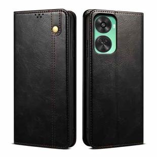 For Huawei nova 11 SE Oil Wax Crazy Horse Texture Leather Phone Case(Black)