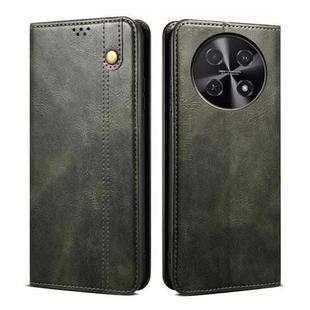 For Huawei nova 12i 4G Global Oil Wax Crazy Horse Texture Leather Phone Case(Green)