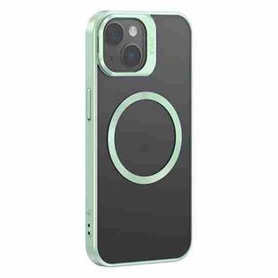 For iPhone 15 USAMS Grid Shadow Series MagSafe Phone Case(Light Green)