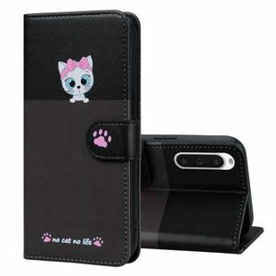 For Sony Xperia 10 V Cute Pet Series Color Block Buckle Leather Phone Case(Dark Grey)