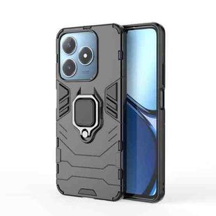 For Realme C63 Shockproof PC + TPU Holder Phone Case(Black)