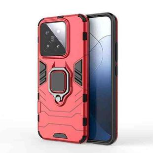 For Xiaomi 14 Shockproof PC + TPU Holder Phone Case(Red)