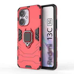 For Xiaomi Redmi 13C 4G / 5G  Shockproof PC + TPU Holder Phone Case(Red)