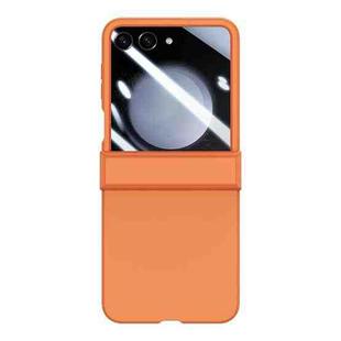 For Samsung Galaxy Z Flip5 Three-stage Integrated PC Skin Feel Shockproof Phone Case(Flaming Orange)