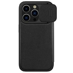 For iPhone 15 Pro Max NILLKIN QIN Series Pro Plain Leather Phone Case(Black)