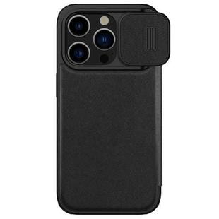 For iPhone 15 Pro NILLKIN QIN Series Pro Plain Leather Phone Case(Black)