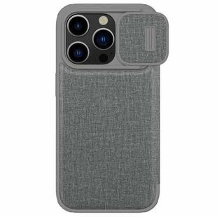 For iPhone 15 Pro NILLKIN QIN Series Pro Fabric Textured Leather Phone Case(Grey)