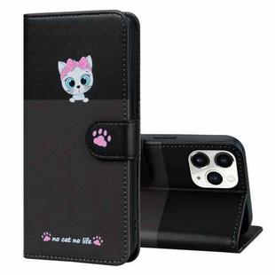 For iPhone 11 Pro Max Cute Pet Series Color Block Buckle Leather Phone Case(Dark Grey)