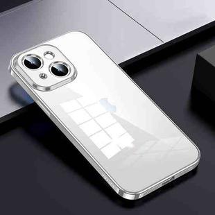 For iPhone 15 Plus SULADA Shine Through Series Plating TPU Transparent Phone Case(Silver)