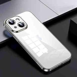 For iPhone 15 SULADA Shine Through Series Plating TPU Transparent Phone Case(Titanium Grey)