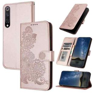 For Xiaomi Mi CC9e Datura Flower Embossed Flip Leather Phone Case(Rose Gold)