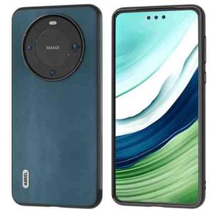 For Huawei Mate 60 Pro ABEEL Genuine Leather Xiaoya Series Phone Case(Dark Green)