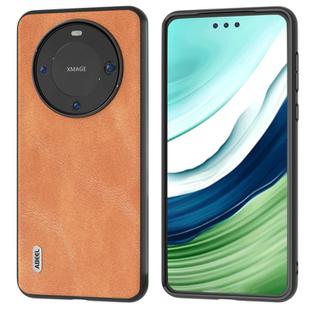 For Huawei Mate 60 ABEEL Cowhide Texture PU Phone Case(Brown)