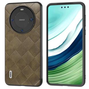 For Huawei Mate 60 ABEEL Weave Plaid PU Phone Case(Green)