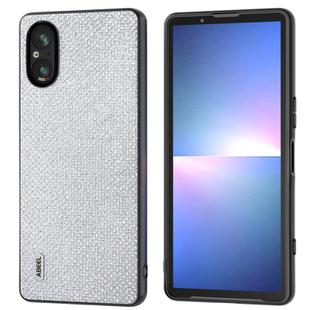 For Sony Xperia 5 V ABEEL Diamond Black Edge Phone Case(Jewel Silver)
