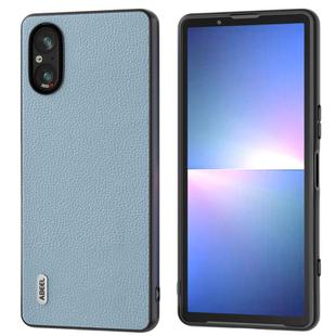 For Sony Xperia 5 V ABEEL Black Edge Genuine Leather Mino Phone Case(Blue)