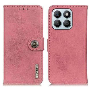 For Honor X8b KHAZNEH Cowhide Texture Horizontal Flip Leather Phone Case(Pink)
