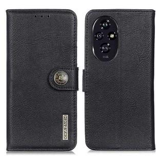 For Honor 200 KHAZNEH Cowhide Texture Horizontal Flip Leather Phone Case(Black)