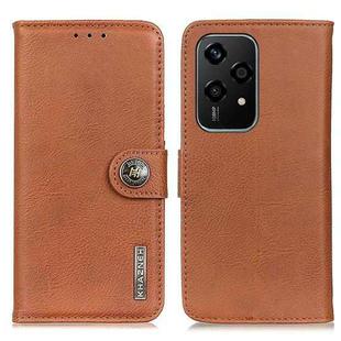 For Honor 200 Lite Global KHAZNEH Cowhide Texture Horizontal Flip Leather Phone Case(Brown)