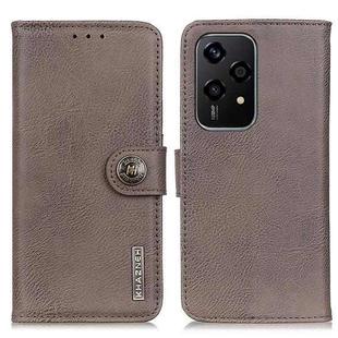 For Honor 200 Lite Global KHAZNEH Cowhide Texture Horizontal Flip Leather Phone Case(Khaki)