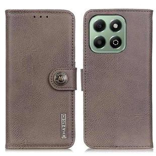 For Honor X6b KHAZNEH Cowhide Texture Horizontal Flip Leather Phone Case(Khaki)