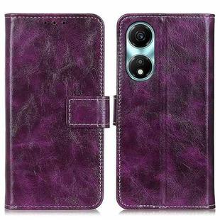 For Honor X5 Plus Retro Crazy Horse Texture Flip Leather Phone Case(Purple)