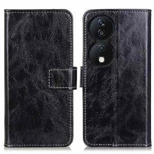 For Honor X7b Retro Crazy Horse Texture Flip Leather Phone Case(Black)