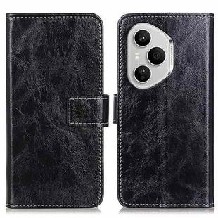 For Honor 400 Pro Global 160.8mm Retro Crazy Horse Texture Flip Leather Phone Case(Black)