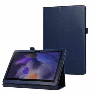 For Samsung Galaxy Tab A9 Litchi Texture Leather Tablet Case with Holder(Dark Blue)