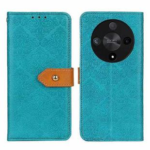 For Honor X9b European Floral Embossed Leather Phone Case(Blue)