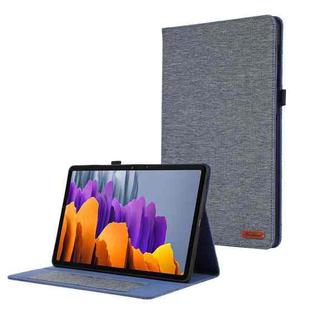 For Galaxy Tab S10 FE / S9 FE / S9 Horizontal Flip TPU + Fabric PU Leather Tablet Case(Dark Blue)