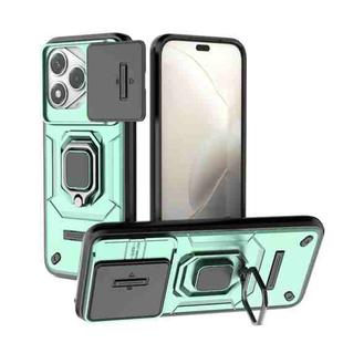 For Honor 400 Lite 5G Global Sliding Camshield TPU + PC Shockproof Phone Case with Holder(Green)