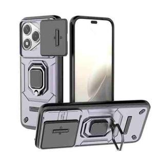 For Honor 400 Lite 5G Global Sliding Camshield TPU + PC Shockproof Phone Case with Holder(Purple)