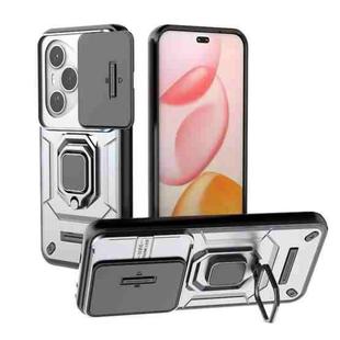 For Honor 400 Pro 5G Global 160.8mm Sliding Camshield TPU + PC Shockproof Phone Case with Holder(Grey)