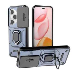 For Honor 400 Pro 5G Global 160.8mm Sliding Camshield TPU + PC Shockproof Phone Case with Holder(Blue)