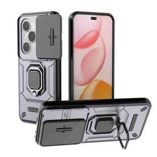 For Honor 400 Pro 5G Global 160.8mm Sliding Camshield TPU + PC Shockproof Phone Case with Holder(Purple)