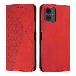 For Motorola Moto G14 Diamond Splicing Skin Feel Magnetic Leather Phone Case(Red)